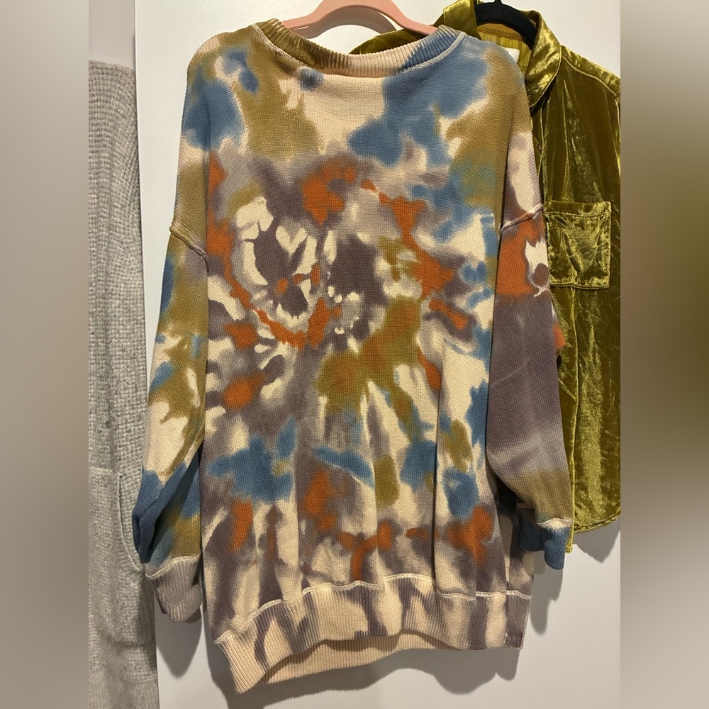 NATURAL LIFE Multicolor Tie-Dye Crew Neck Sweater - Picture 5 of 6